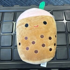 Squishmallows Bernice Bubble Tea Plush Toy 8 inch Pink Brown